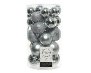 BOX 30 PZ. PALLINE DI NATALE DIAM. 4-5-6 CM. argento (Cod. 15325-02)