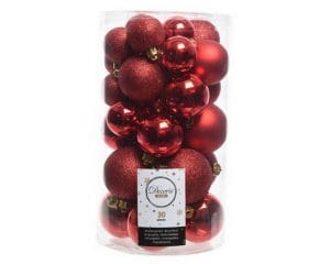 BOX 30 PZ. PALLINE DI NATALE DIAM. 4-5-6 CM. rosso (Cod. 15325-03)