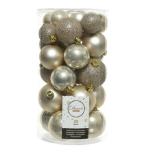 BOX PALLINE DI NATALE 30 PZ. DIAM. 4-5-6 CM. perla (Cod. 15325-06)