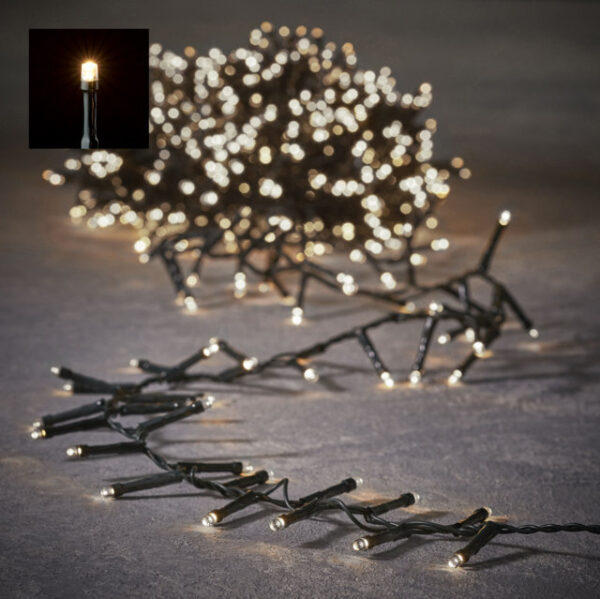 FILO LUCE BIANCO CLASSICO 800 LED 16MT, CAVO NERO  (Cod. 29116-01)