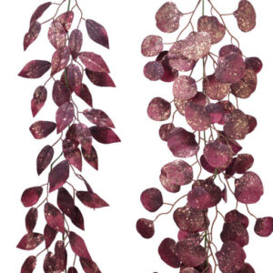 GHIRLANDA DI FOGLIE GLITTERATA 150CM  (Cod. 31015-02)