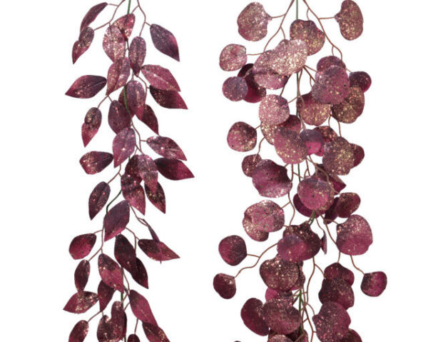 GHIRLANDA DI FOGLIE GLITTERATA 150CM  (Cod. 31015-02)