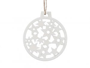 S/4 PALLINA LEGNO DIAM 8,5CM bianco (Cod. 28930-02)