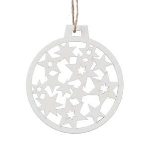 S/4 PALLINA LEGNO DIAM 8,5CM bianco (Cod. 28930-02)