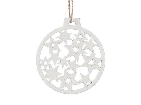 S/4 PALLINA LEGNO DIAM 8,5CM bianco (Cod. 28930-02)