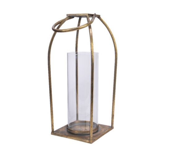 LANTERNA IN FERRO C/VETRO 15X15 H37 CM  (Cod. 31019-01)