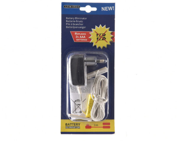 ELIMINATORE DI BATTERIE 3V (2 AAA) FILO 3MT  (Cod. 25909-01)