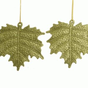 FOGLIA GLITTERATA D'APPENDERE 10,5CM verde (Cod. 25945-01)