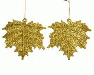FOGLIA GLITTERATA D'APPENDERE 10,5CM oro-intenso (Cod. 25945-02)