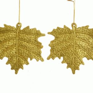 FOGLIA GLITTERATA D'APPENDERE 10,5CM oro-intenso (Cod. 25945-02)