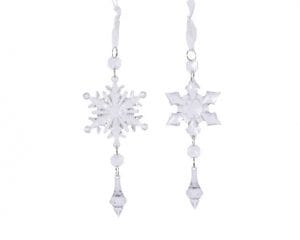 FIOCCHI DI NEVE D'APPENDERE TRASPARENTI 1X4X16 CM  (Cod. 31042-01)