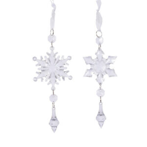 FIOCCHI DI NEVE D'APPENDERE TRASPARENTI 1X4X16 CM  (Cod. 31042-01)