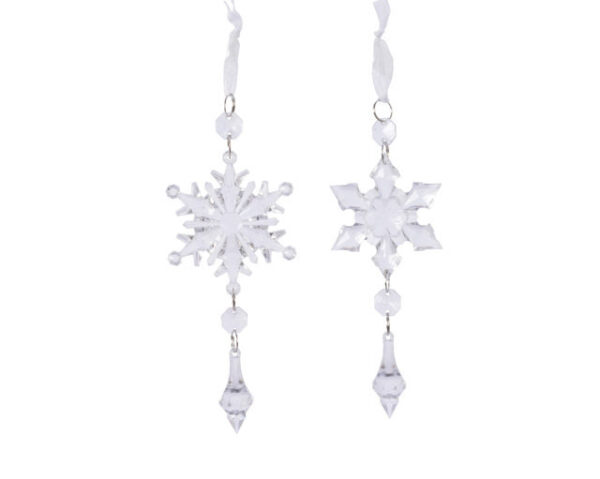 FIOCCHI DI NEVE D'APPENDERE TRASPARENTI 1X4X16 CM  (Cod. 31042-01)