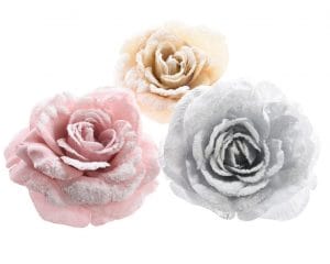 ROSA CON CLIP E NEVE D12  (Cod. 25975-01)
