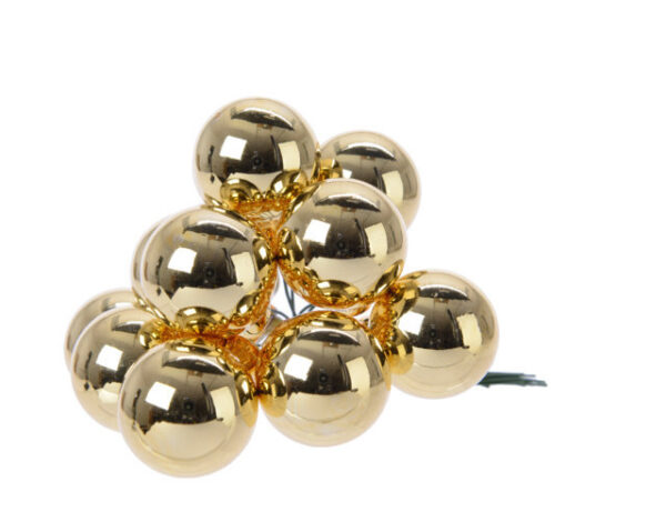 BOX 144 PALLINE DI NATALE DI VETRO DIAM. 2 CM oro (Cod. 11123-04)