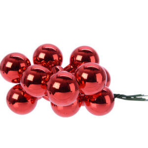 BOX 144 PALLINE DI NATALE DI VETRO DIAM. 2 CM rosso-lucido (Cod. 11123-07)