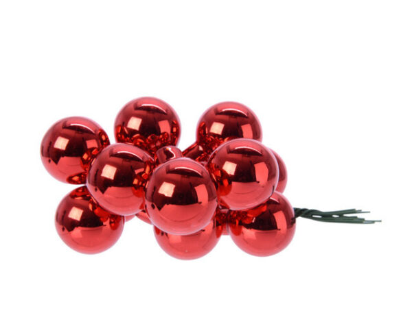 BOX 144 PALLINE DI NATALE DI VETRO DIAM. 2 CM rosso-lucido (Cod. 11123-07)