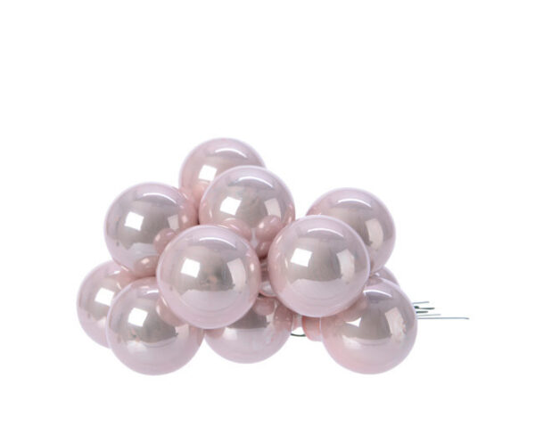 BOX 144 PALLINE DI NATALE DI VETRO DIAM. 2 CM rosa (Cod. 11123-11)
