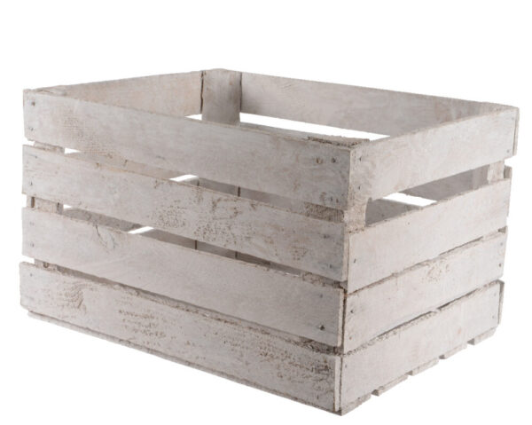 CASSETTA LEGNO BIANCA 40X50X30 CM   (Cod. 12306-01)