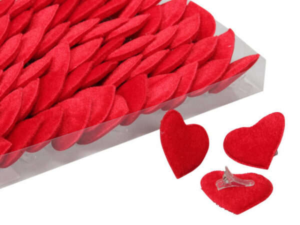 SET 72 CUORI CON CLIPS 4,5X4,5 CM  (Cod. 29796-01)