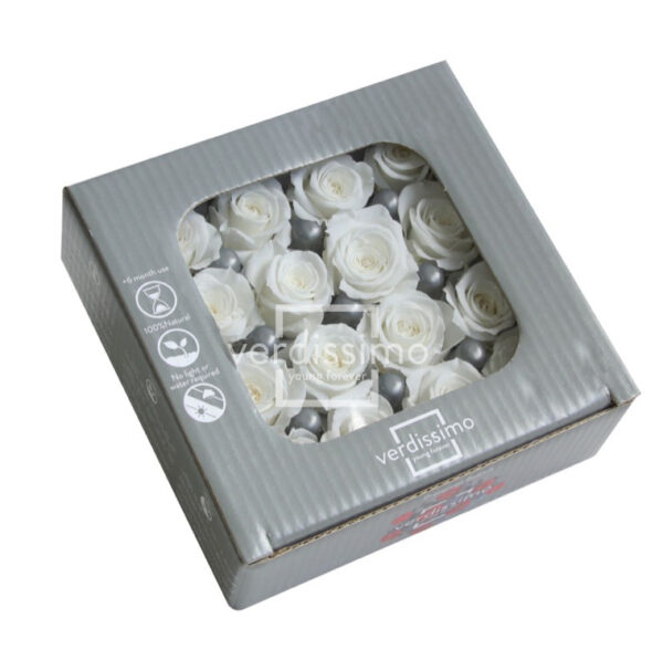 BOX TESTE DI ROSA DIAM. 2,5-3 CM PRINCESS PZ.16 bianco (Cod. 8332-01)