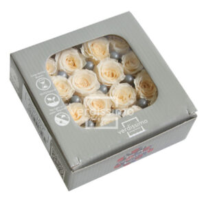 BOX TESTE DI ROSA DIAM. 2,5-3 CM PRINCESS PZ.16 champagne (Cod. 8332-02)