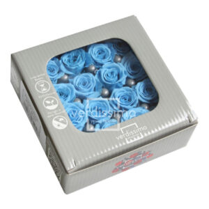 BOX TESTE DI ROSA DIAM. 2,5-3 CM PRINCESS PZ.16 azzurro (Cod. 8332-10)