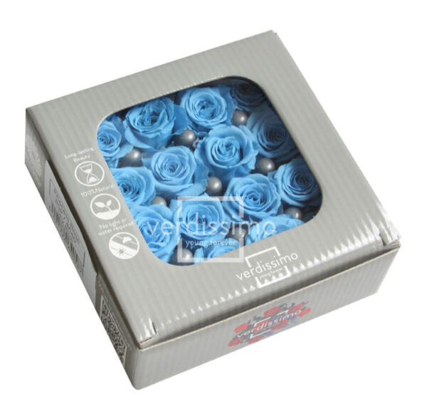 BOX TESTE DI ROSA DIAM. 2,5-3 CM PRINCESS PZ.16 azzurro (Cod. 8332-10)