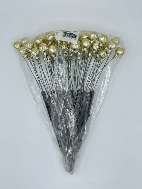 BACCHE CON PUNTA D.19 ORO OTTONE 25 PZ  (Cod. 141-01)