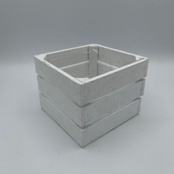 CASSETTA LEGNO PER VASO D10  bianco (Cod. 28744-01)