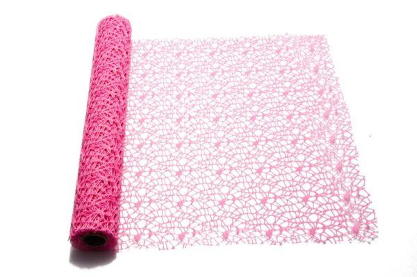 RETINA POLYCOTTON "SPIDER" DECOR MESH CM 48x5MT rosa-carico (Cod. 19632-33)