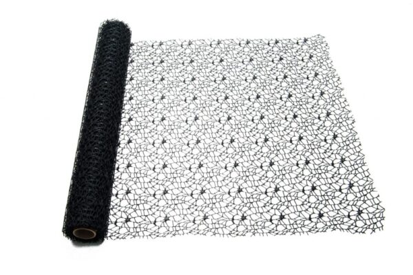RETINA POLYCOTTON "SPIDER" DECOR MESH CM 48x5MT nero (Cod. 19632-38)