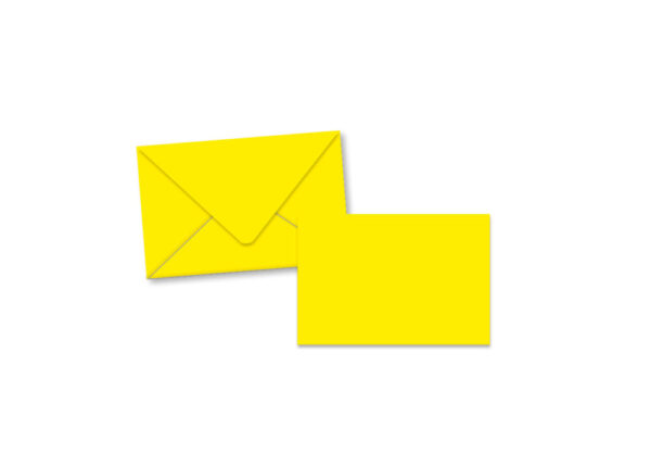 BIGLIETTI + BUSTE 100 PZ SOGGETTI MISTI 11X7 CM monocolore-giallo (Cod. 23969-01)
