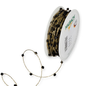 CORDONCINO PERLA 6MM 22MT oro-nero (Cod. 30533-01)