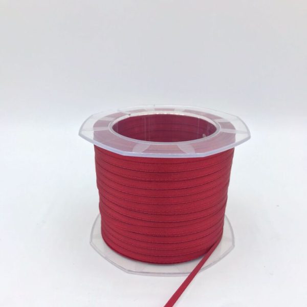 NASTRO DOPPIO RASO ALTA QUALITA' MM3 MT100 rosso-scuro-46 (Cod. 1067-13)