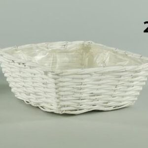 CIOTOLA QUADRATA VIMINI 27,5X27,5 H10 CM bianco (Cod. 25360-01)