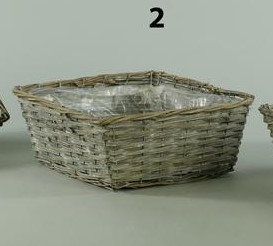 CIOTOLA QUADRATA VIMINI 27,5X27,5 H10 CM grigio (Cod. 25360-02)