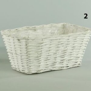 CASSETTA RETT. VIMINI 45X25 H17 (X 2 VASI D18) bianco (Cod. 23982-01)