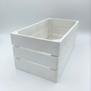 CASSETTA LEGNO RETTANGOLARE PER 2 VASI D12 bianco (Cod. 27182-01)