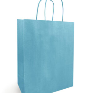 S/50 BORSE CARTA COLORATE 27+12X37 MAN. RITORTO azzurro (Cod. 25862-04)