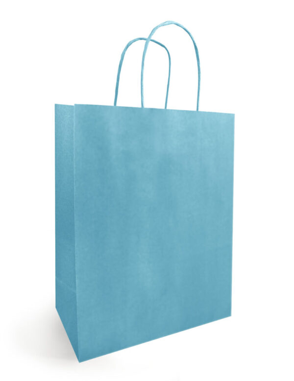 S/50 BORSE CARTA COLORATE 27+12X37 MAN. RITORTO azzurro (Cod. 25862-04)