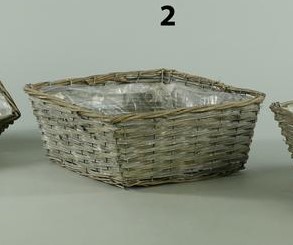 CIOTOLA QUADRATA VIMINI 31X31 H13 CM grigio (Cod. 21907-02)
