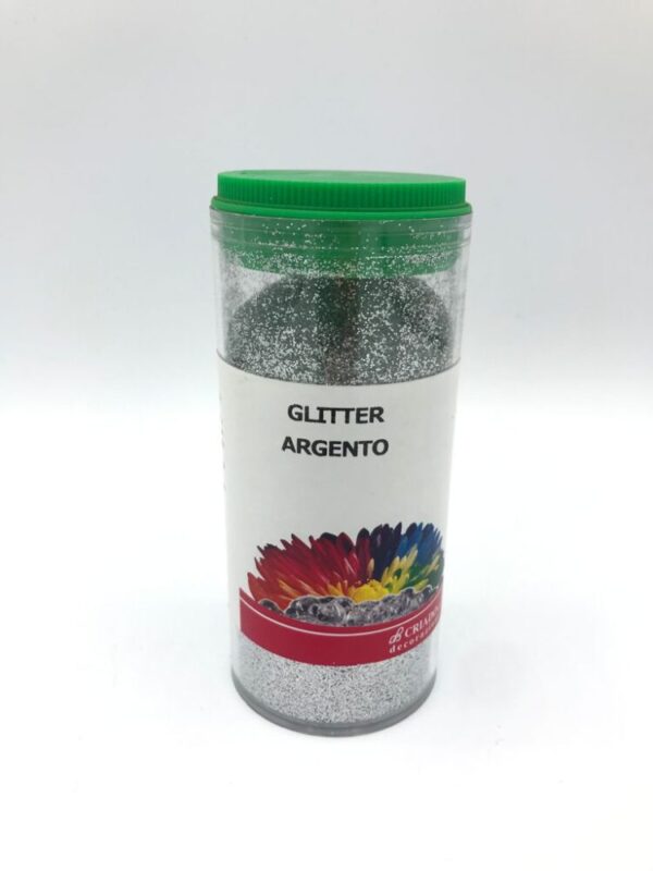 GLITTER CON TAPPO SPARGITORE A 3 MISURE 170ML argento (Cod. 713-01)