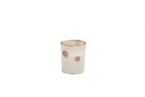 PORTA CANDELE PIZZO E BOTTONCINI  (Cod. 23365-01)