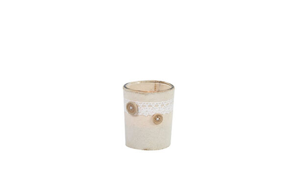 PORTA CANDELE PIZZO E BOTTONCINI  (Cod. 23365-01)
