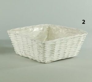 CIOTOLA QUADRATA VIMINI 31X31 H13 CM bianco (Cod. 21907-01)