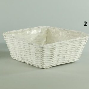 CIOTOLA QUADRATA VIMINI 31X31 H13 CM bianco (Cod. 21907-01)