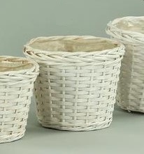 PORTAVASO VIMINI X VASO DIAMETRO 20 CM bianco (Cod. 32033-01)