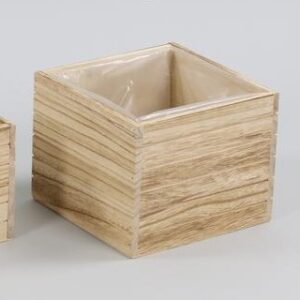 CASSETTA QUADRATA LEGNO X VASO D16 naturale (Cod. 31889-02)