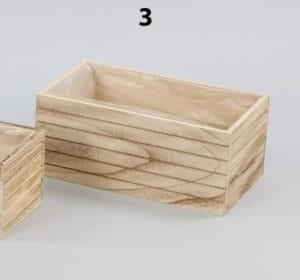 CASSETTA RETT. LEGNO X 2 VASI D14 naturale (Cod. 31892-02)
